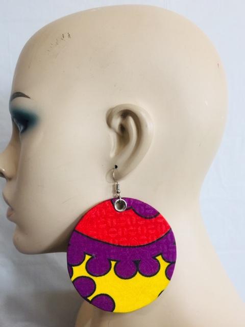 Fabric Earrings And Bangles Purple Set