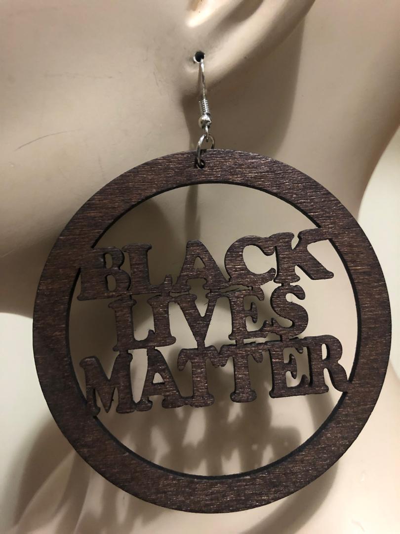 Black Lives Matter Big Wood Earring