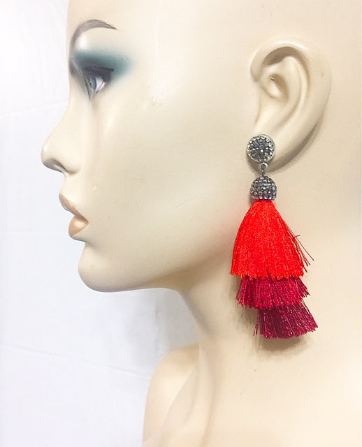 Multi Step Fringe Earrings