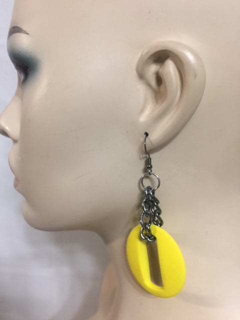 Yellow Square Earrings