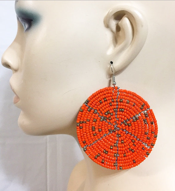 Matted Flat Bead Earrings