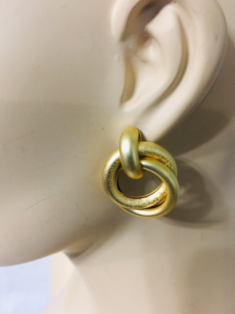 Double Coil Gold Earring