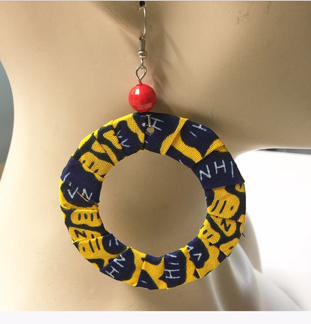 Fabric Flat Earrings-2.5in