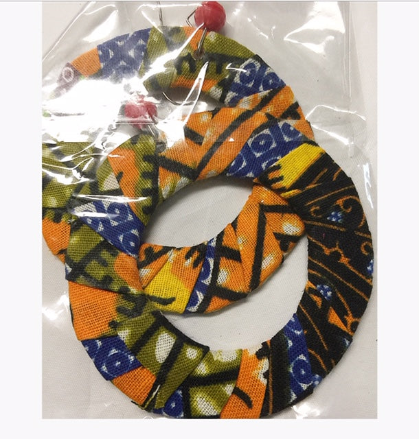 Fabric Flat Earrings-2.5in