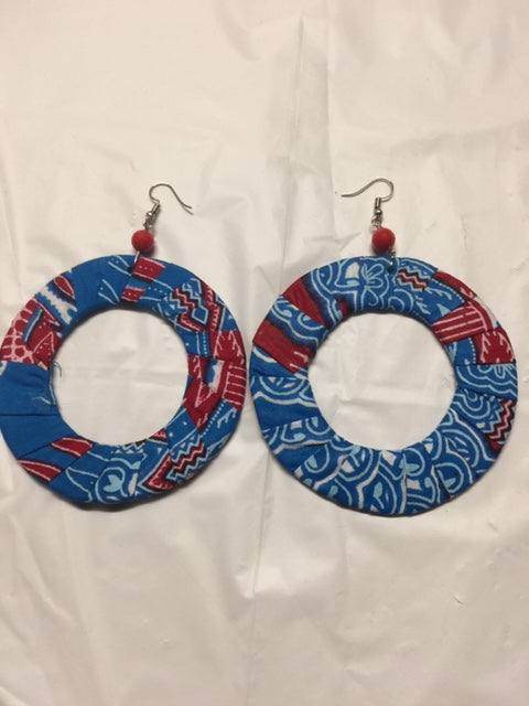 Fabric Flat Earrings-3ins