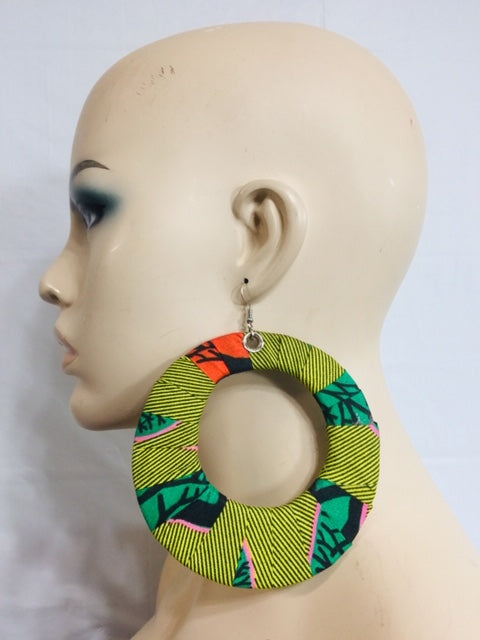 Fabric Green Earrings And Bangles