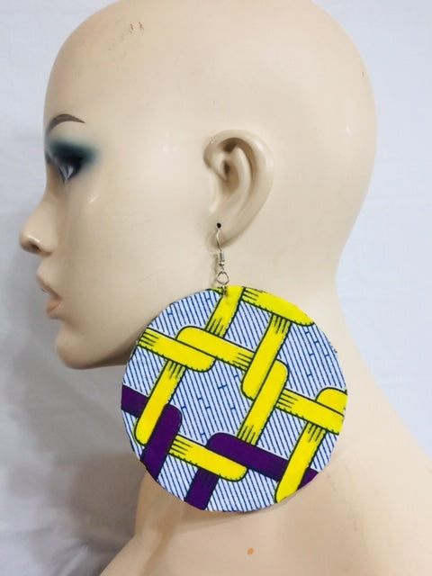 Fabric Yellow Earrings And Bangles