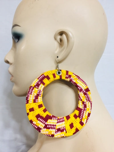 Fabric Earrings And Bangles Yellow Set