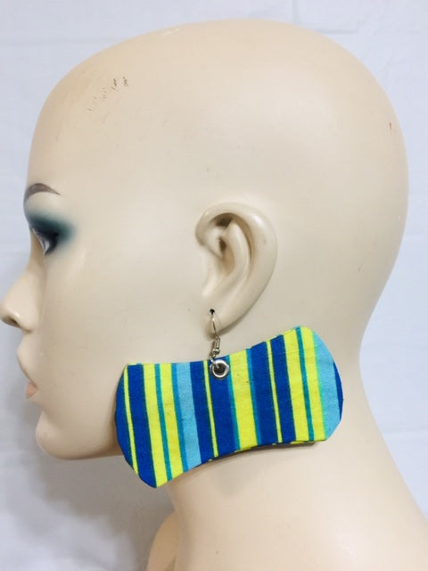 Fabric Stripe Earrings And Bangles