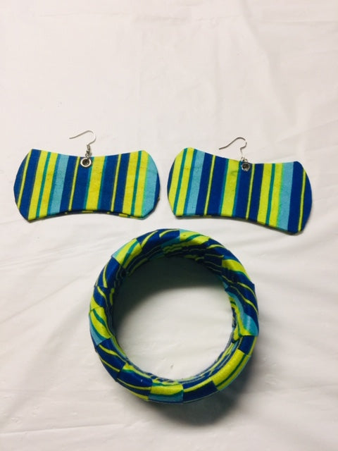 Fabric Stripe Earrings And Bangles