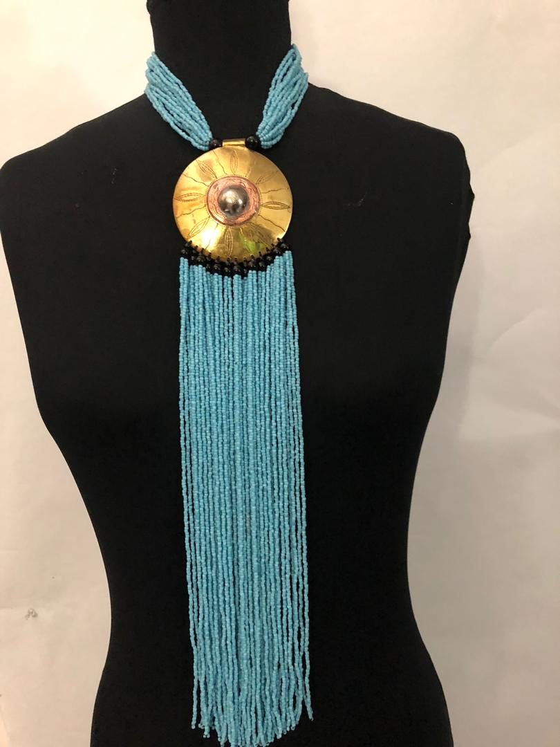 Bronze Bead Drip Necklace
