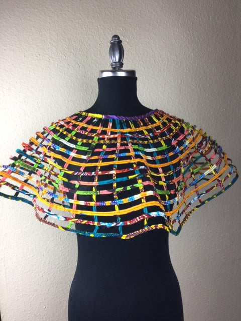 Ankara Fabric Large Cape  Necklace