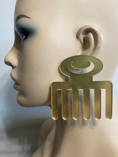 Glass Acrylic Comb Earrings