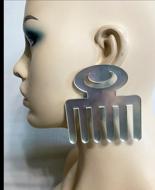 Glass Acrylic Comb Earrings