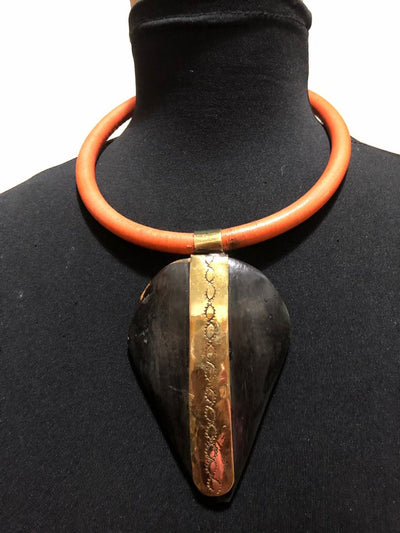 Leather Wood Necklace