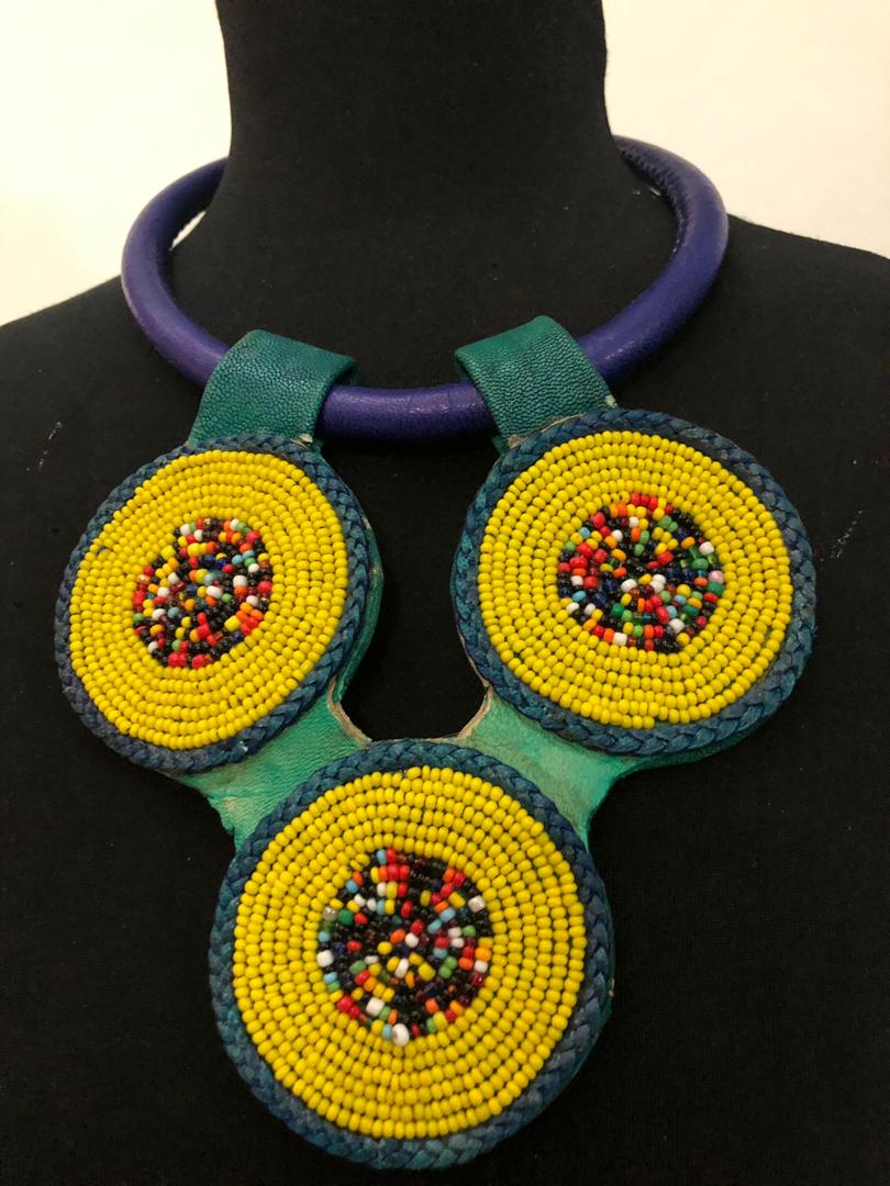 Leather Star Bead Necklace