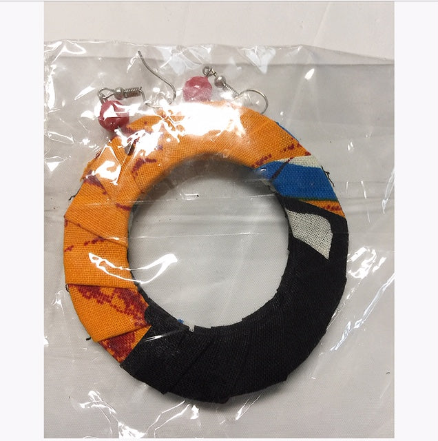 Fabric Flat Earrings-2.5in