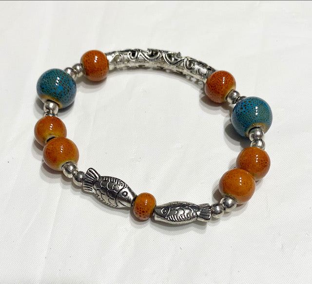 Fish Bead Stretch Bracelet