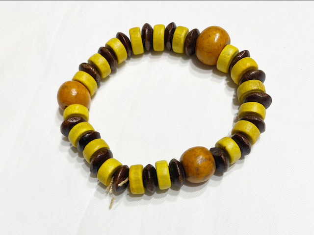 Slim Single Elastic Wood Bracelet