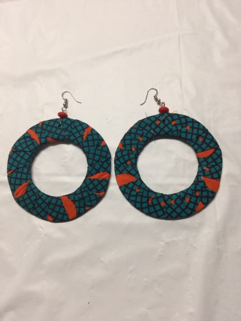 Fabric Flat Earrings-3ins