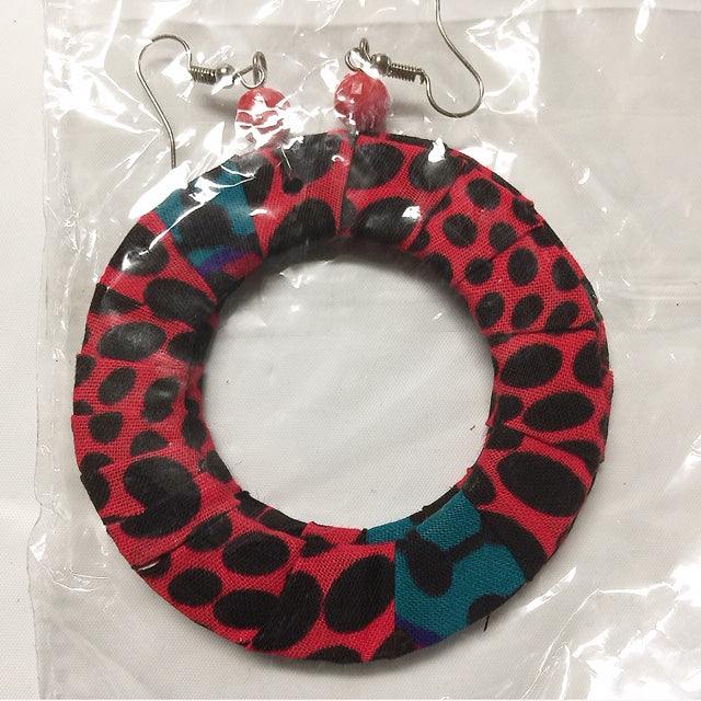 Fabric Flat Earrings-2.5in