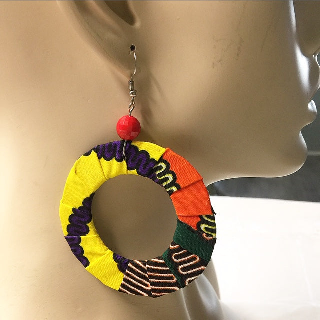 Fabric Flat Earrings-2.5in