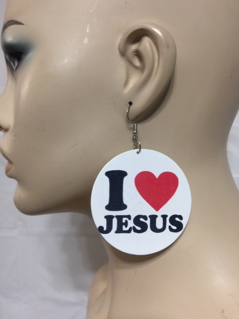White Wood Earrings