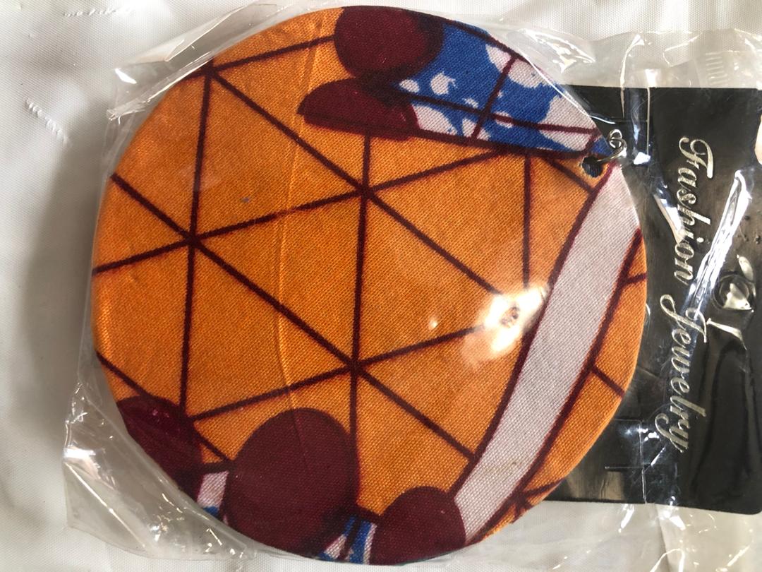 Fabric Circle Medium Earrings-4inches