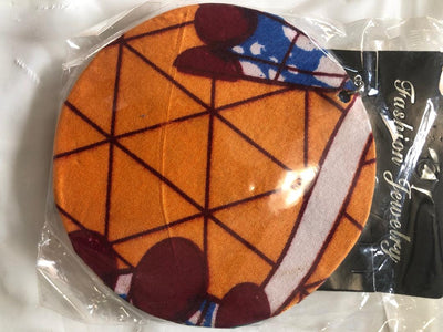 Fabric Circle Medium Earrings-4inches