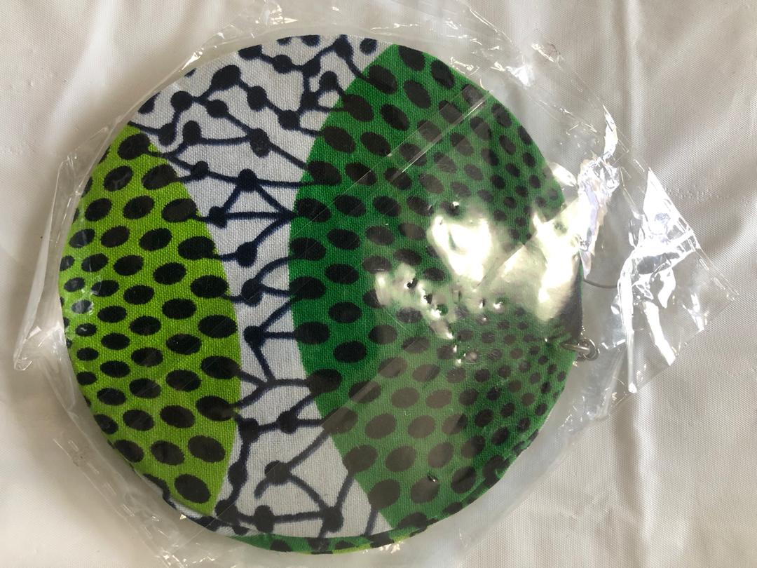 Fabric Circle Medium Earrings-4inches