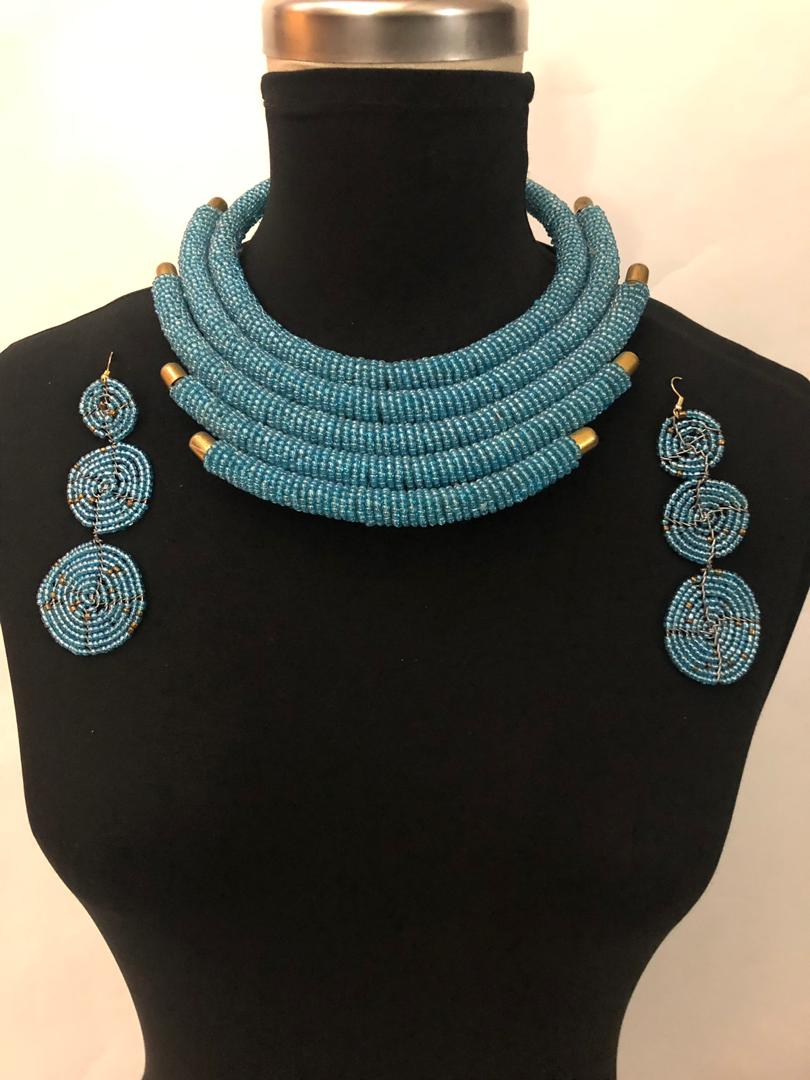 Massai Necklace  and Earrings Set