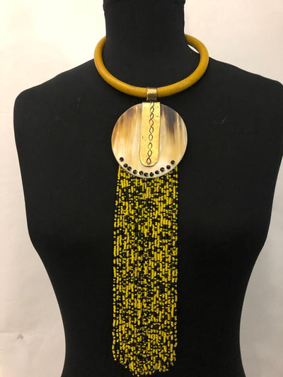Leather Bone Drip Necklace