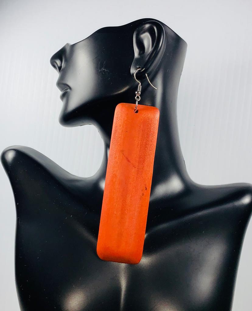Rectangular Wooden Earrings