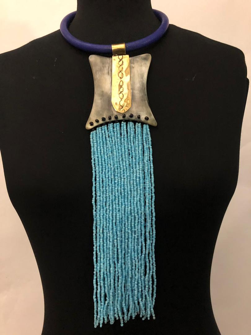 Leather Bone Drip Necklace