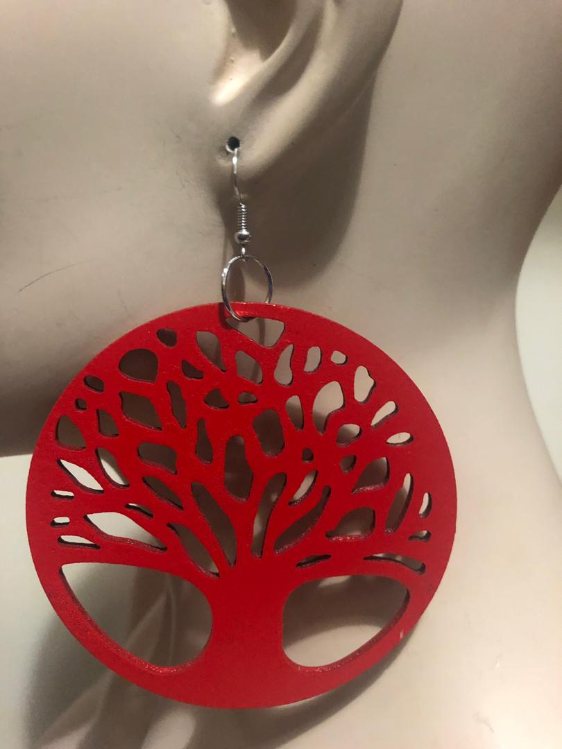 Big Tree of Life Wood Earrings