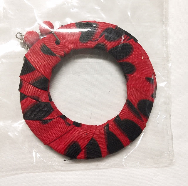 Fabric Flat Earrings-2.5in