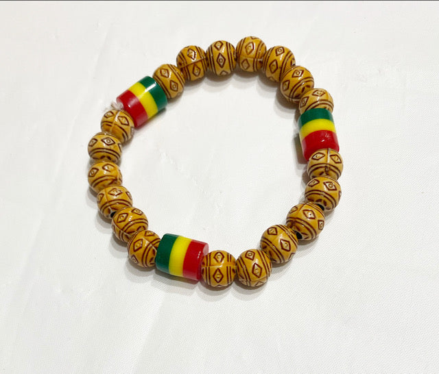 Slim Single Elastic Wood Bracelet