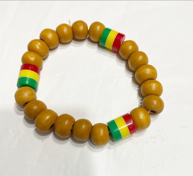 Slim Single Elastic Wood Bracelet
