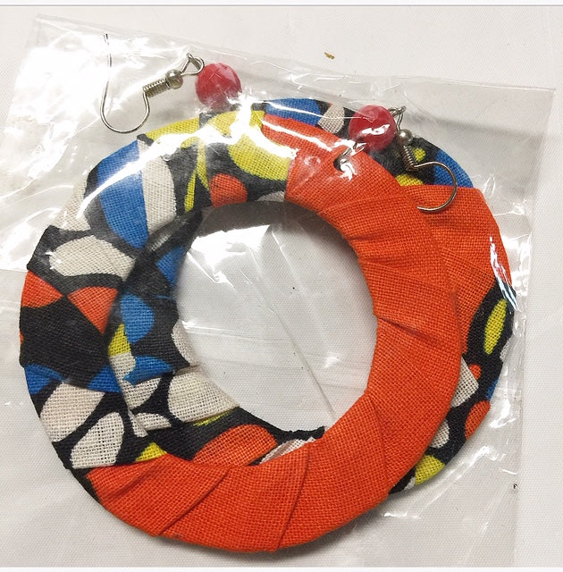 Fabric Flat Earrings-2.5in