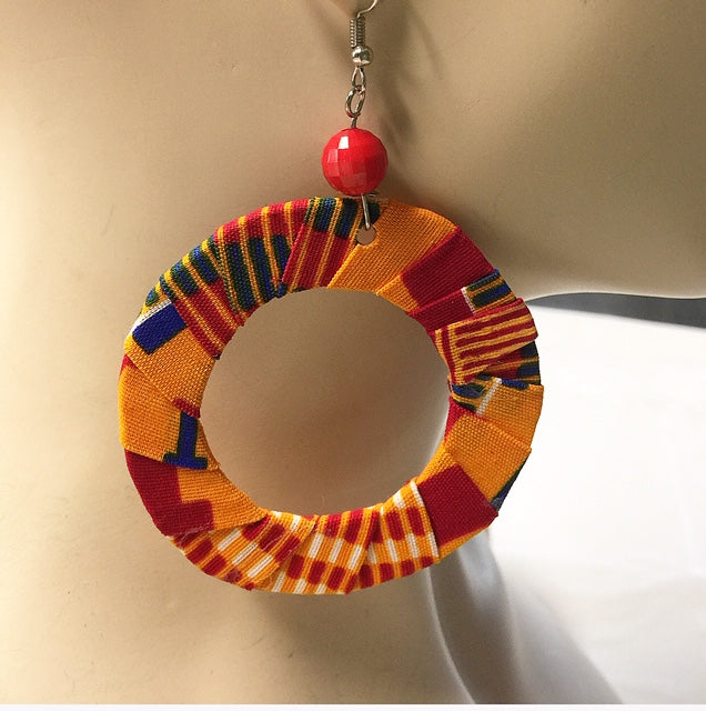 Fabric Flat Earrings-2.5in