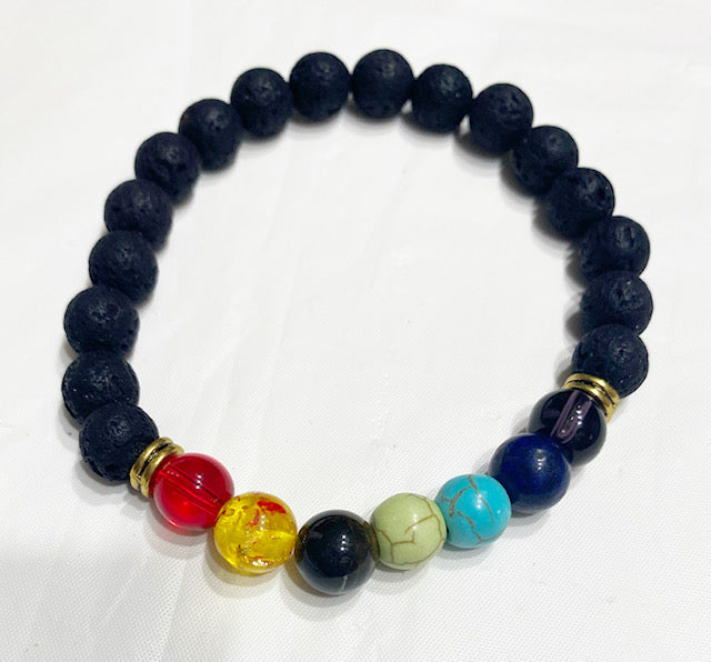 Multi Color Bead Stretch Bracelet