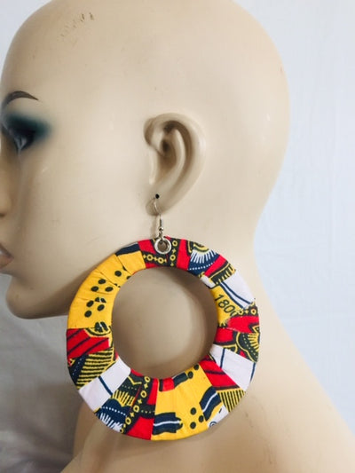 Fabric Earrings And Bangles Yellow Set