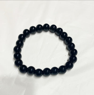 Black Trade Bead Stretch Bracelet