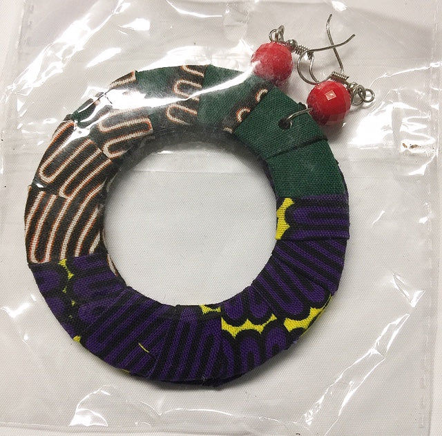 Fabric Flat Earrings-2.5in