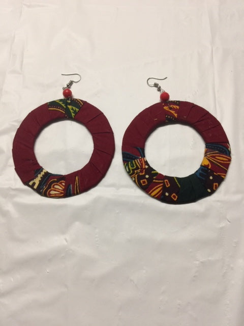 Fabric Flat Earrings-3ins