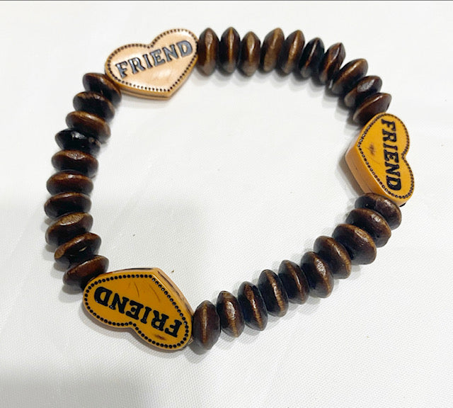Slim Single Elastic Wood Bracelet