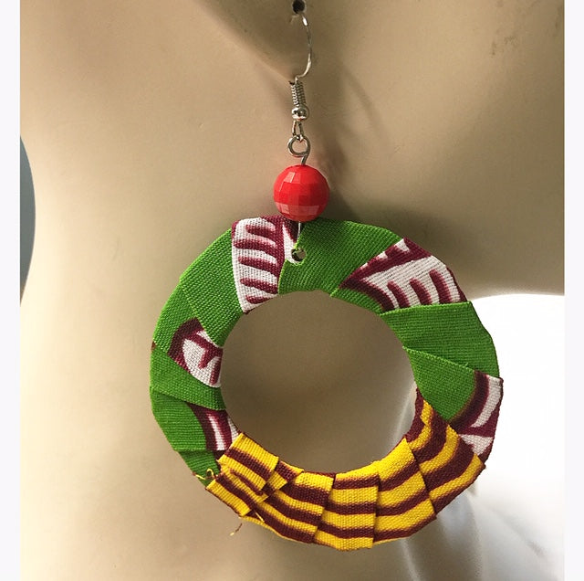 Fabric Flat Earrings-2.5in