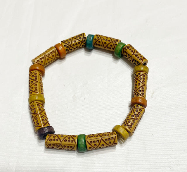Slim Single Elastic Wood Bracelet