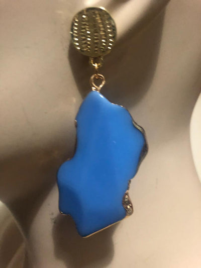 Stone Curve Cut Earrings