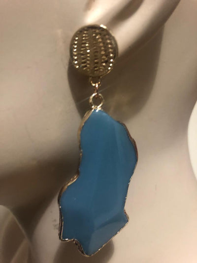 Stone Curve Cut Earrings